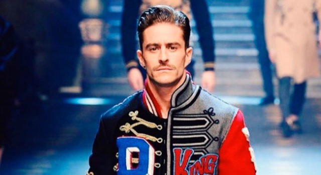 Pelayo Díaz, 'top model' por un día en el desfile de Dolce & Gabbana