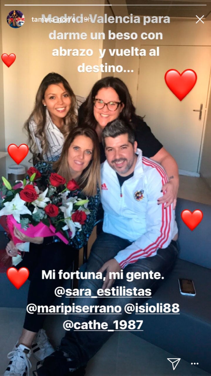 Tamara Gorro, arropada en el hospital por sus mejores amigos