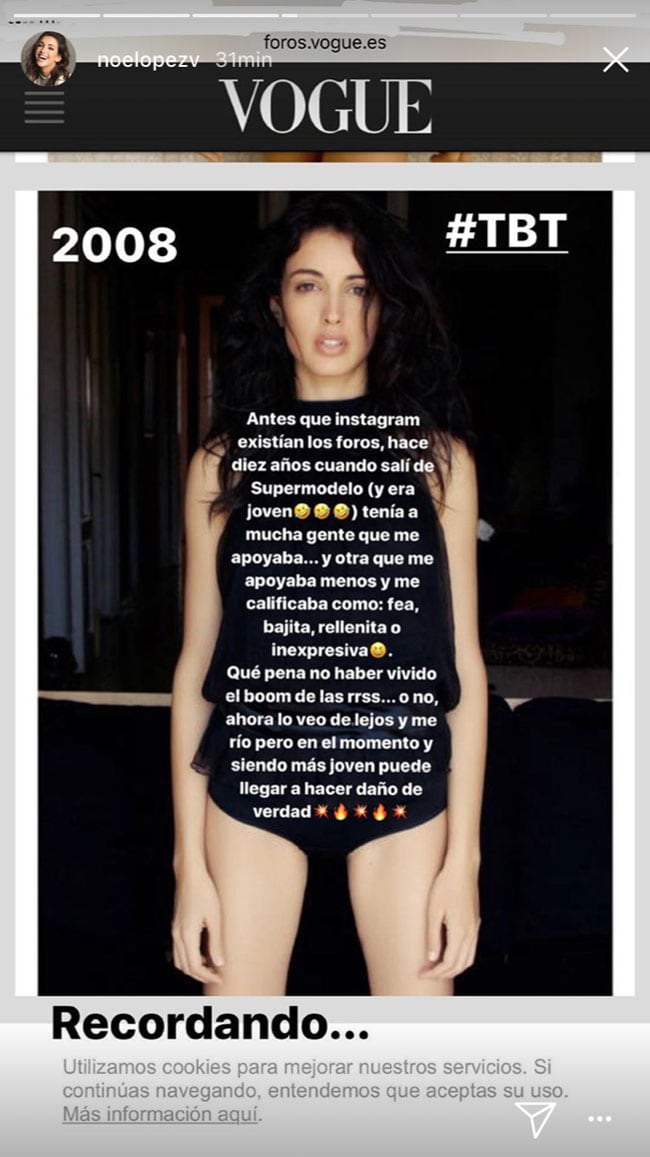 Noelia López desvela qué fue lo peor de su paso por 'Supermodelo'