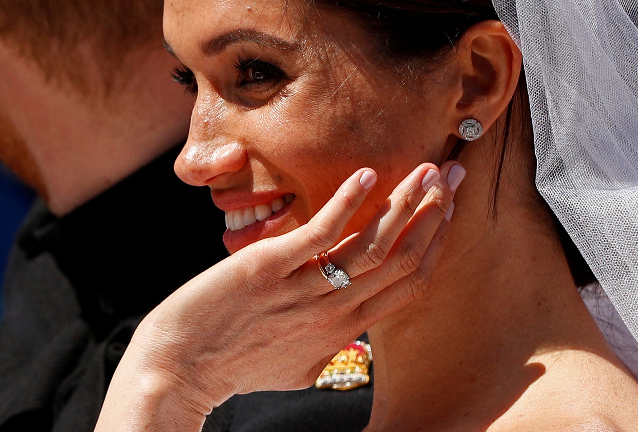 Meghan Markle en una imagen de su paseo en carroza. (Gtres)