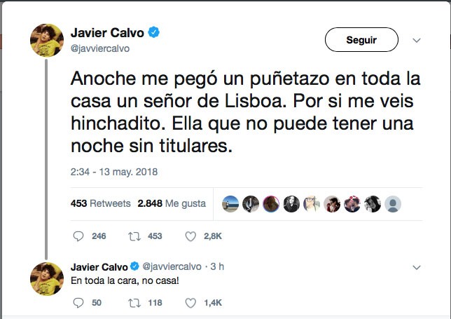 La injusta agresión que sufrió Javier Calvo en Lisboa