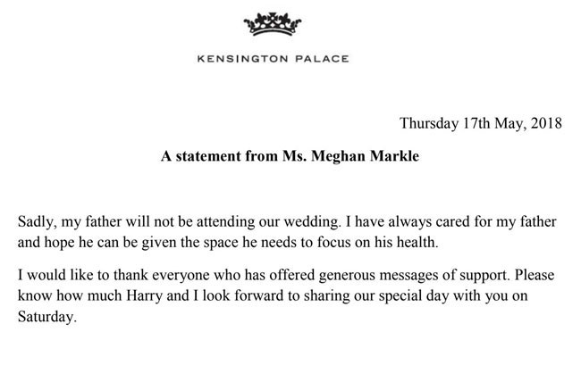 Meghan Markle ya tiene padrino de boda: el príncipe Carlos la acompañará al altar