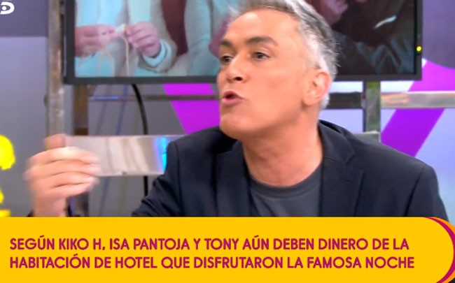 Kiko Hernández asegura que Isa Pantoja aún debe dinero en el hotel donde durmió con Tony
