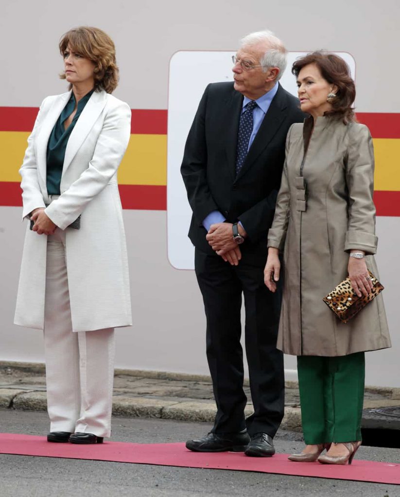 Dolores Delgado, Josep Borrell y Carmen Calvo