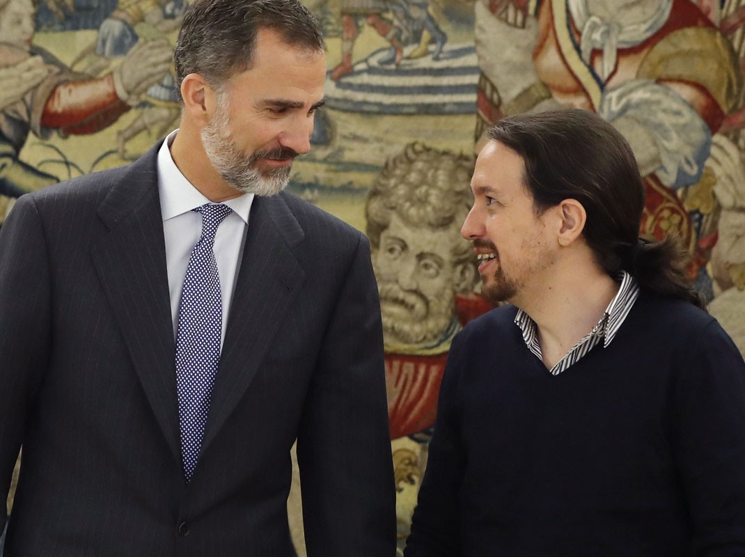 Pablo Iglesias y el Rey Felipe