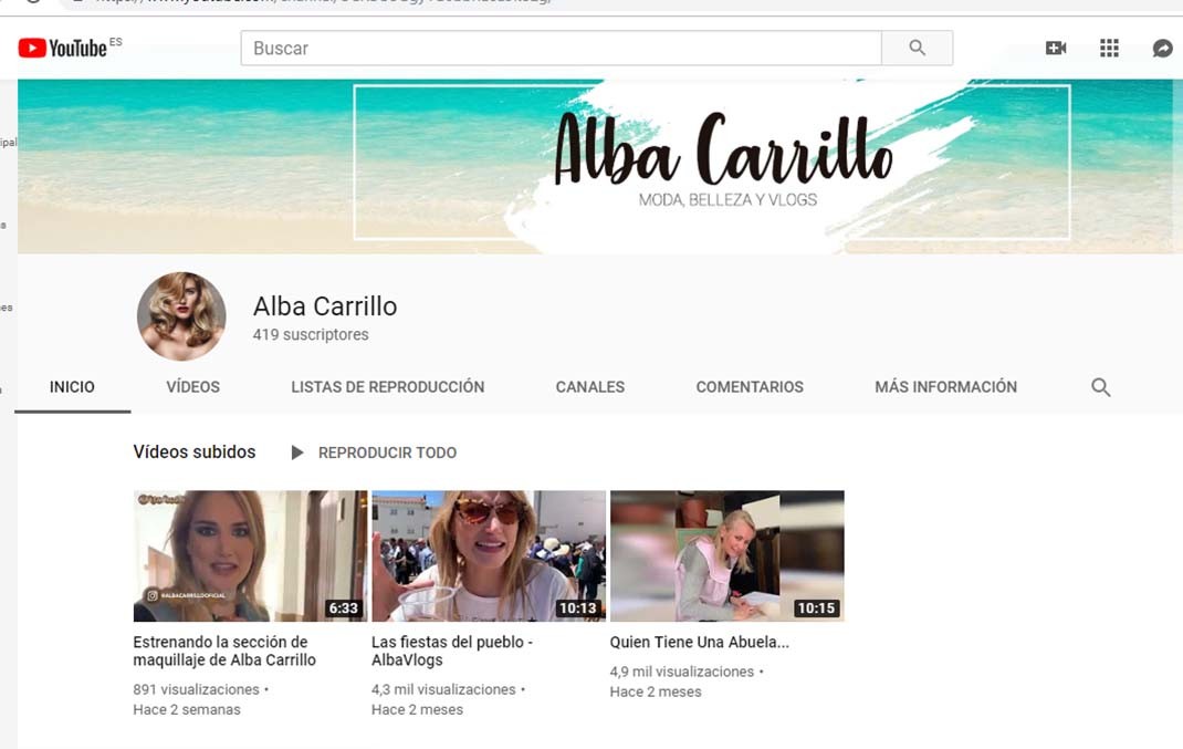 Alba Carrillo canal youtube
