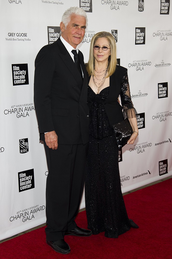Actress and singer Barbra Streisand, right, and James Brolin