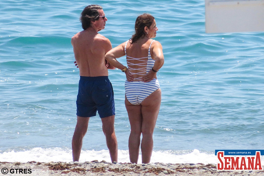 Former Spain President Jose Maria Aznar and Ana Botella on holidays in Marbella on Thursday 18 July 2019.