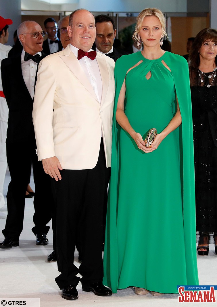Prince Albert II of Monaco and his wife Princess Charlene arrive for the annual Red Cross Gala in Monaco