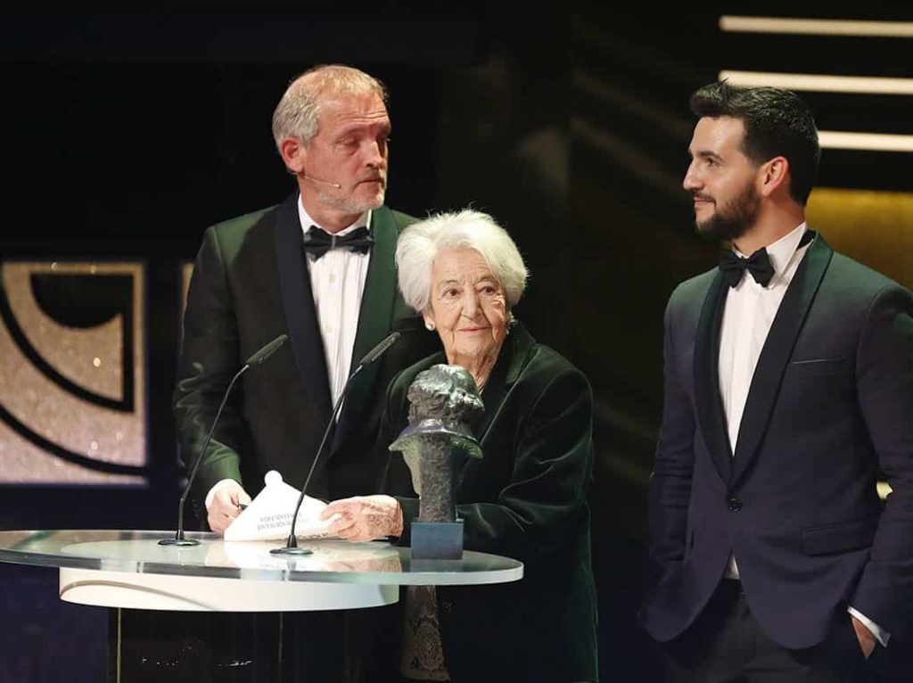 Actors Jordi Rebellon , Asuncion Balaguer and Fran Perea during the 29th annual Goya Film Awards ceremony in Madrid , on Saturday 7th February, 2015