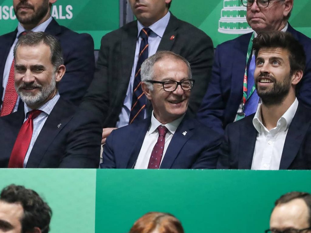 Spanish King Felipe de Borbón  against  during Final, Day 7 of the 2019 Davis Cup at La Caja Magica on November 24, 2019 in Madrid, Spain.
