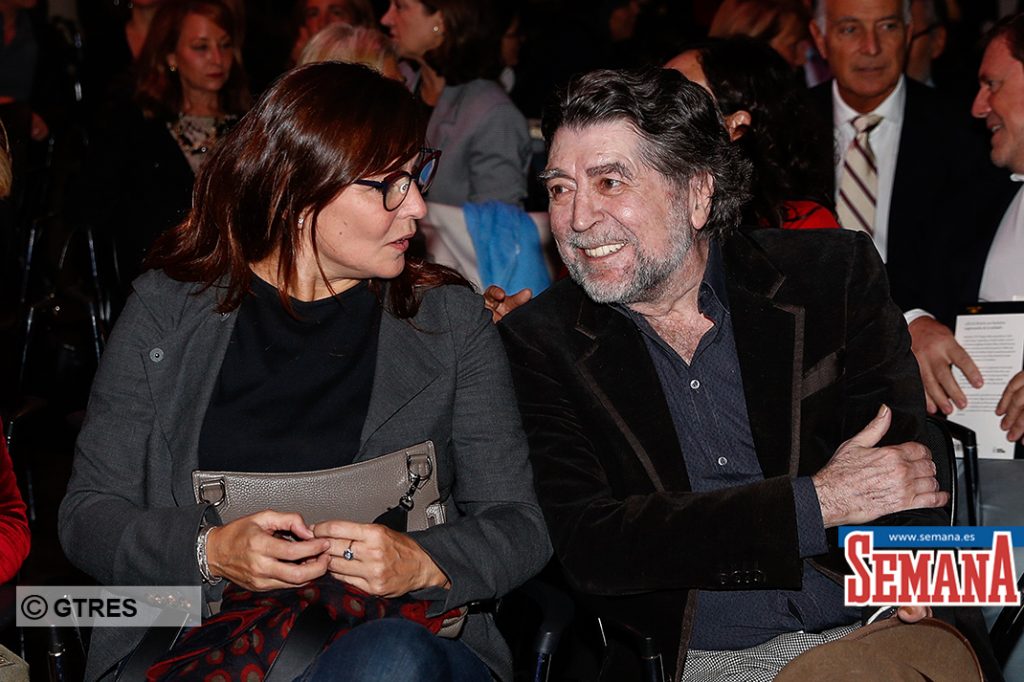 Singer Joaquin Sabina and Jimena Coronado during book premiere the book "Tiempos recios" in Madrid on Monday, 28 october 2019
