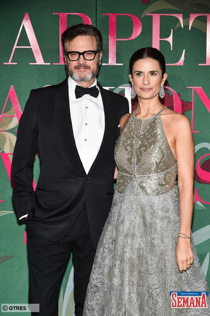Actor Colin Firth and Livia Giuggioli at photocall of Fashion Awards during Milan Fashion Week Milan, Italy on September 22, 2019 in Milan, Italy.