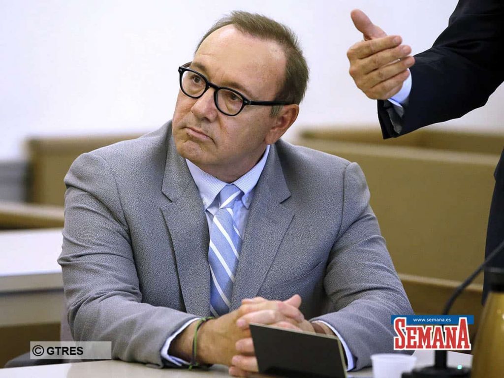 Actor Kevin Spacey addressing the court in a pretrial hearing on Monday, June 3, 2019, at district court in Nantucket, Mass.