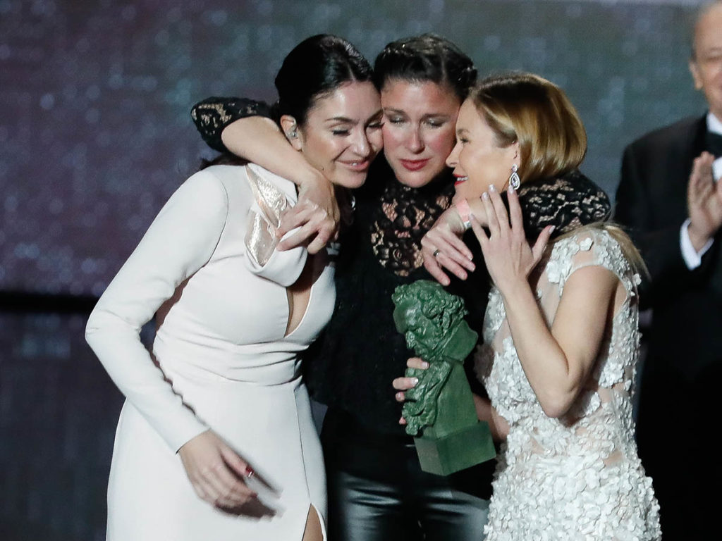 Singer Celia Flores, actress Maria Esteve and Tamara Gades during the 34th annual Goya Film Awards in Malaga on Saturday, 25 January 2020.