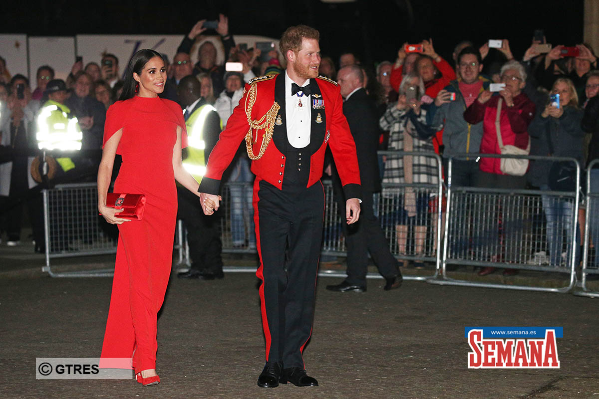 The Duke and Duchess of Sussex arrive at the Royal Albert Hall in London to attend the Mountbatten Festival of Music.
