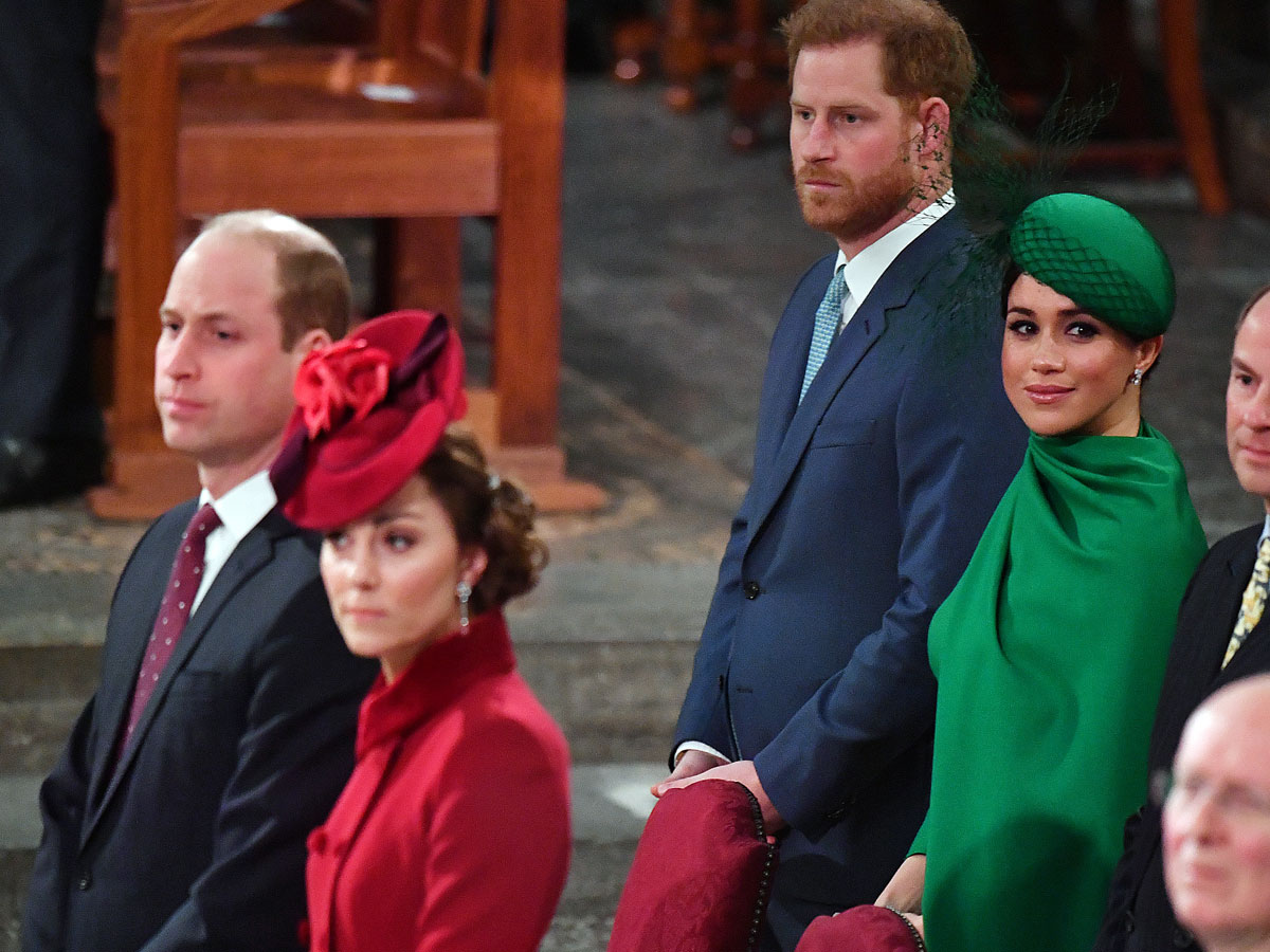 El príncipe Harry, el príncipe Guillermo, Kate Middleton y Meghan Markle