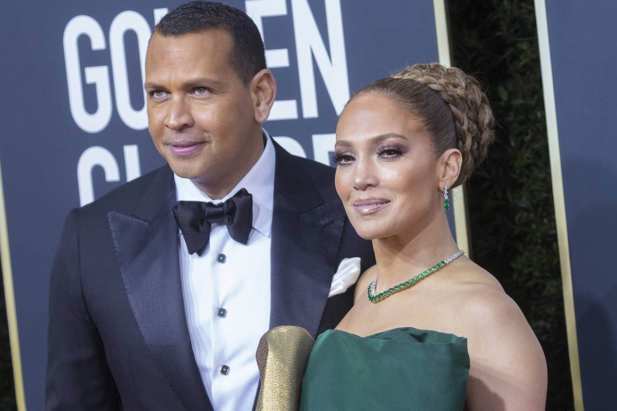 Actress and singer Jennifer Lopez and Alex Rodriguez at the 77th annual Golden Globe Awards on Sunday, Jan. 5, 2020, in Beverly Hills, Calif.