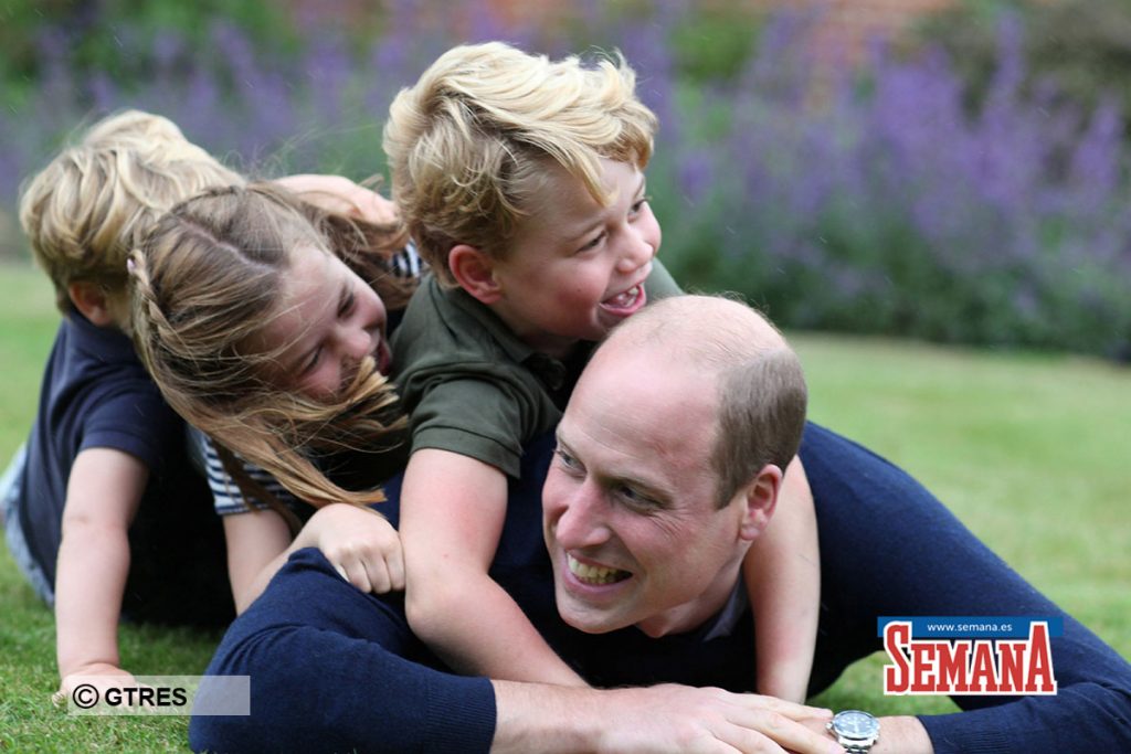 An undated handout photo, taken by Britain's Catherine, Duchess of Cambridge, shows Britain's Prince William, Duke of Cambridge, Prince George, Princess Charlotte and Prince Louis, in Norfolk, Britain June 20, 2020. *** Local Caption *** .