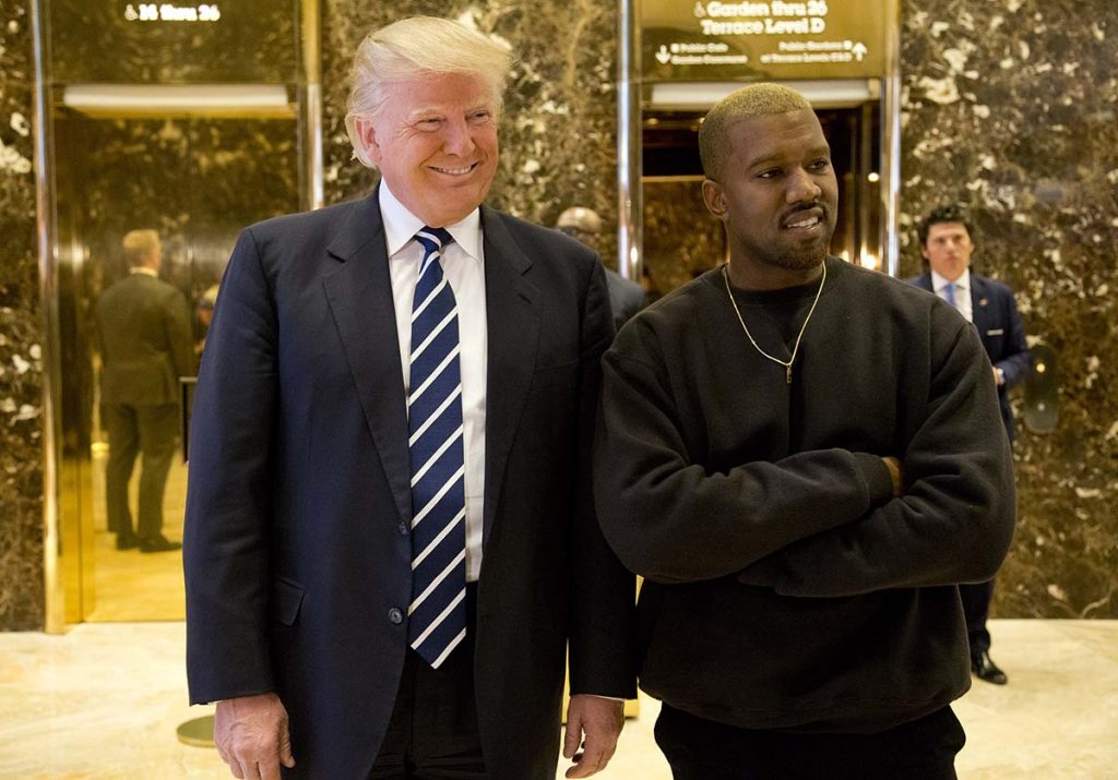 U.S. President-elect Donald J. Trump and Musician Kanye West  in TrumpTower in Manhattan, New York, U.S., on Tuesday, December 13, 2016. .
