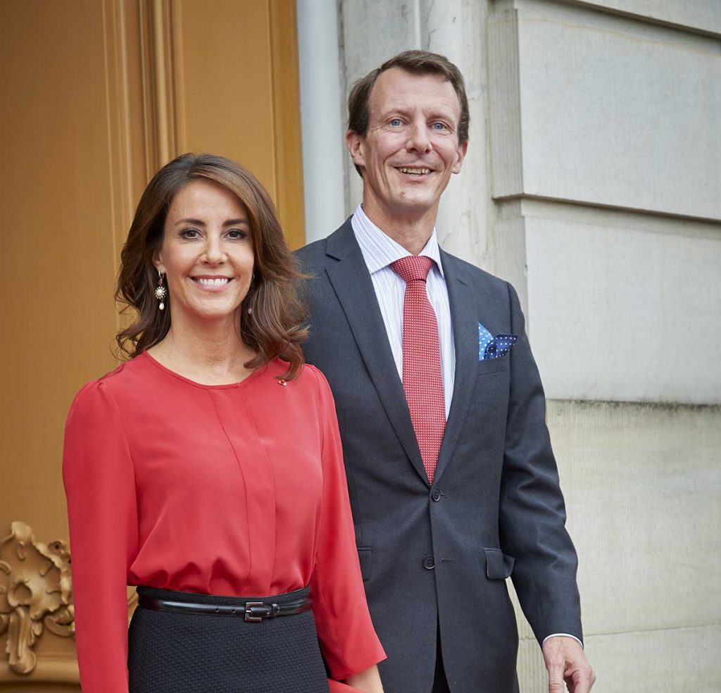 Prince Joachim and wife Princess Marie of Denmark at AmalienborgCastle in Copenhagen, Denmark on August 28, 2018.