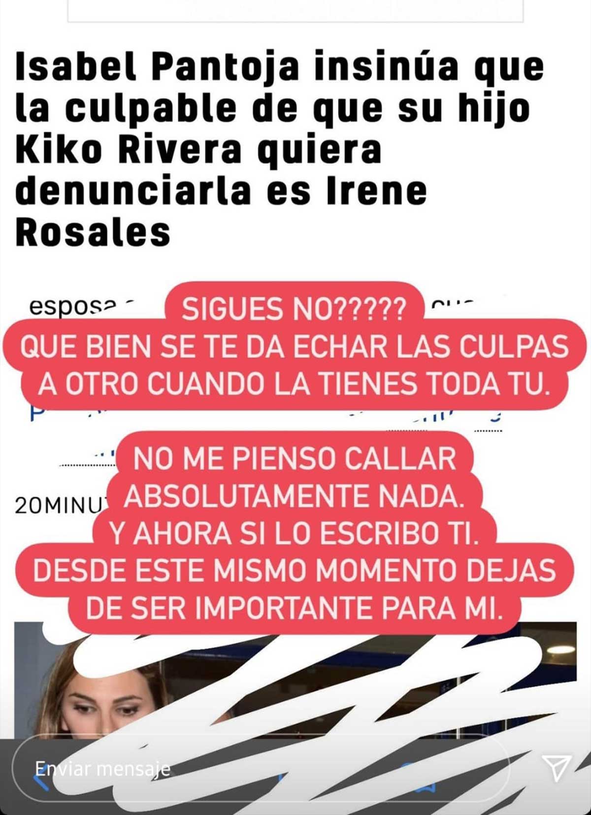 Kiko Rivera rompe definitivamente con su madre, Isabel Pantoja, tras culpar a Irene Rosales de todo