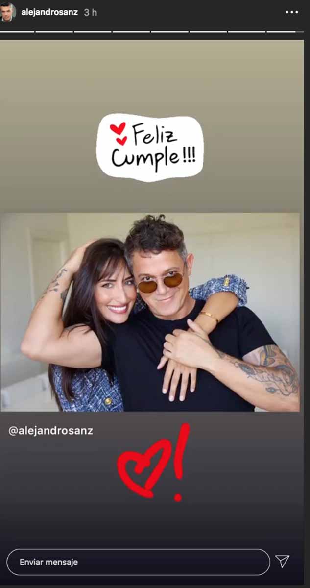 La declaración de amor de Alejandro Sanz a Rachel Valdés por su cumpleaños