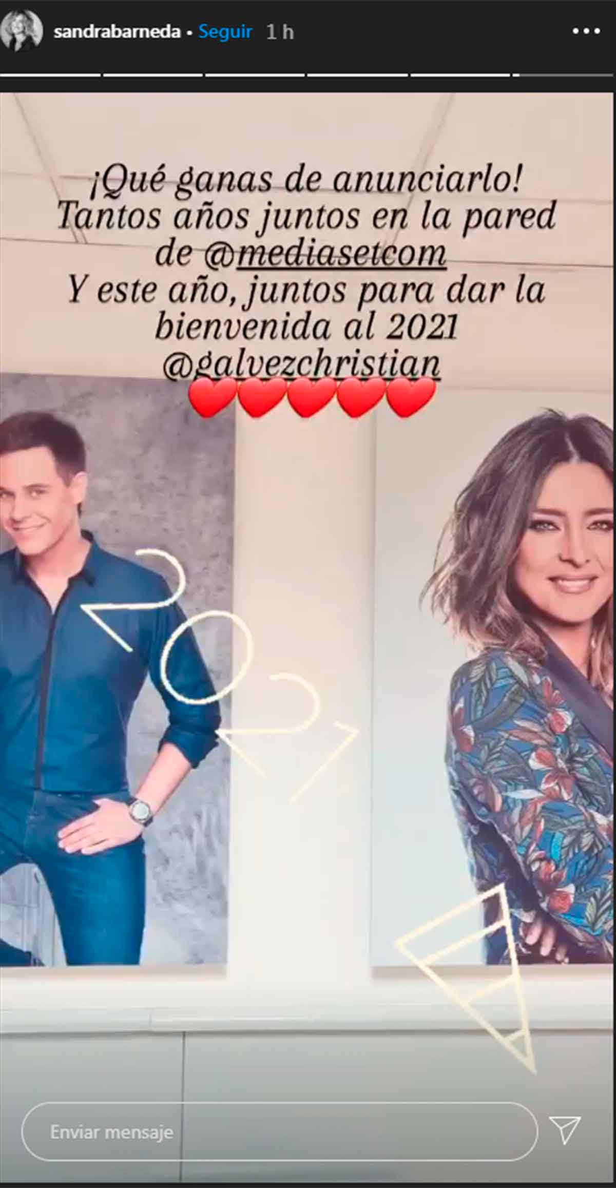 Sandra Barneda y Christian Gálvez darán las Campanadas en Telecinco