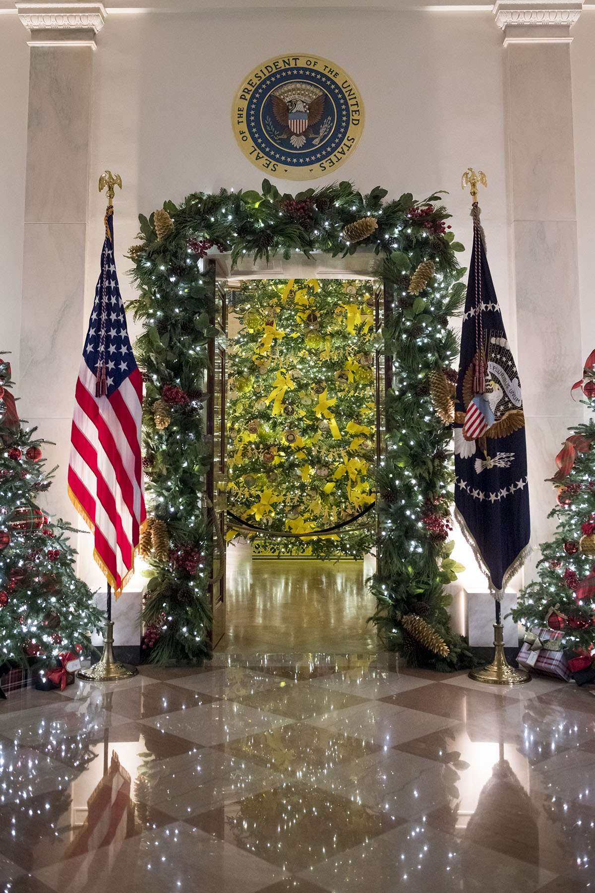 Decoración navideña en la Casa Blanca