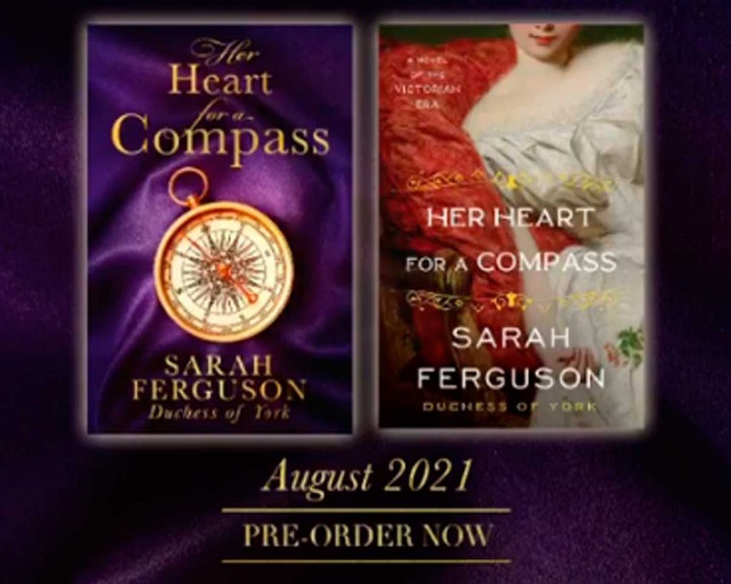 La entusiasta estrategia de Sarah Ferguson (vestida de amazona victoriana) para vender su nuevo libro sobre su tía abuela
