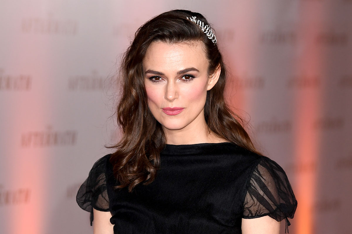 Actress Keira Knightley at the premiere of the film 'The Aftermath' in London, Monday, Feb. 18, 2019.