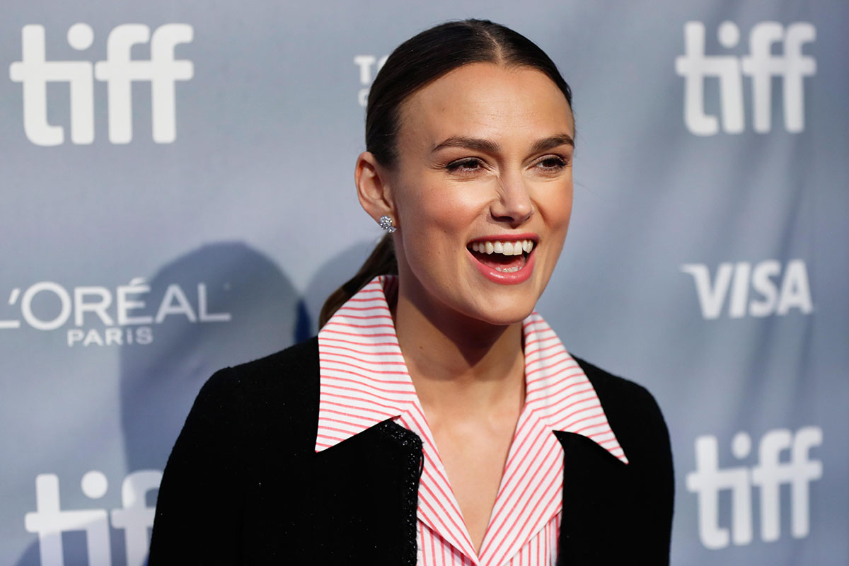 Actress Keira Knightley at a press conference for Colette at the Toronto International Film Festival (TIFF) in Toronto, Canada, September 10, 2018.   *** Local Caption *** .