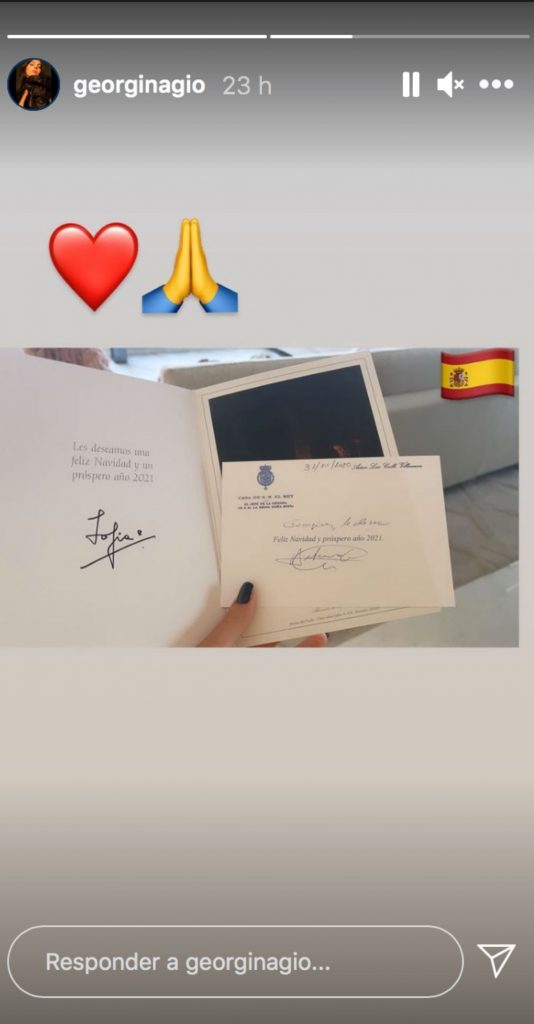 Georgina Rodríguez recibe un emotivo mensaje de la reina Sofía