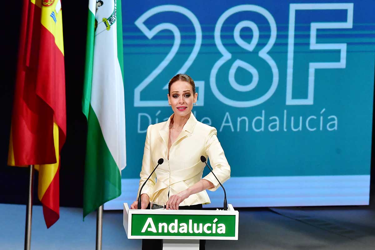 Presenter and former miss Eva Gonzalez during the gala medals of Andalucia  in Sevilla on Friday 28 February 2021.