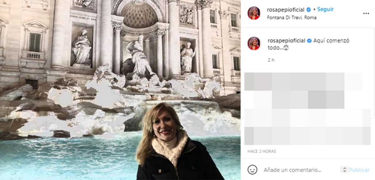 Rosa Benito desata las dudas con una foto en Roma: ¿está enamorada?