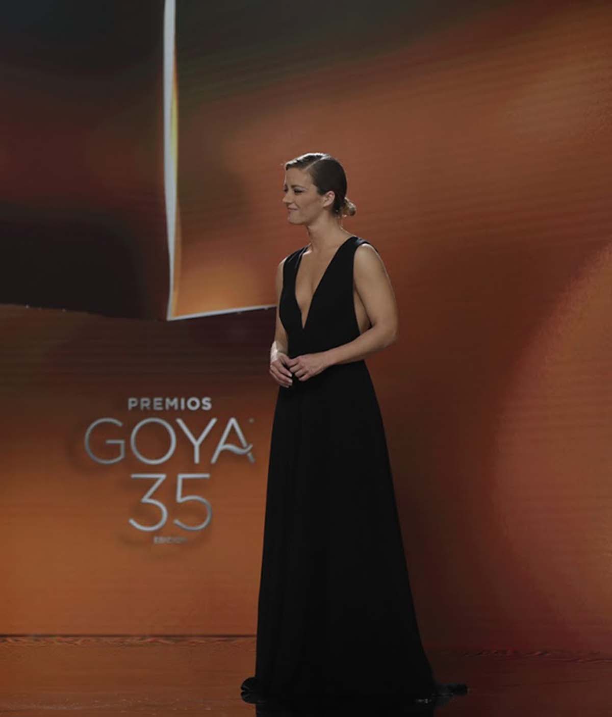 Antonio Banderas and Maria Casado during the 35th annual Goya Film Awards in Malaga on Saturday, 06 March 2021.