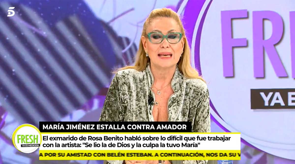 Rosa Benito defiende a su ex, Amador Mohedano, y ataca duramente a María Jiménez