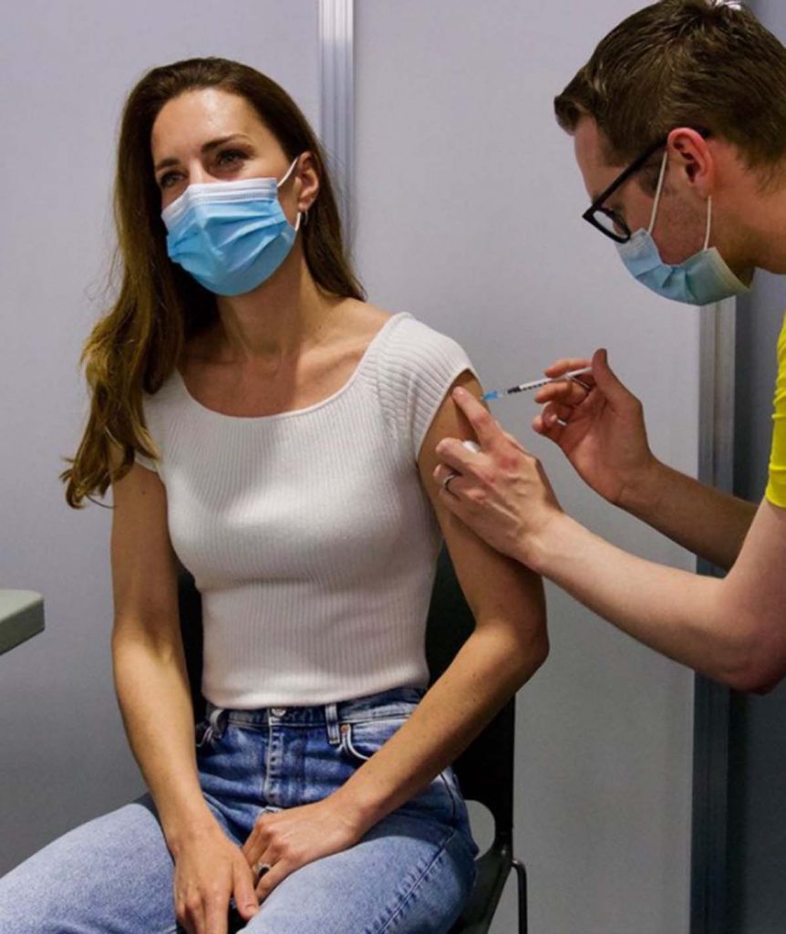 Kate Middleton recibe la primera dosis de la vacuna contra el coronavirus