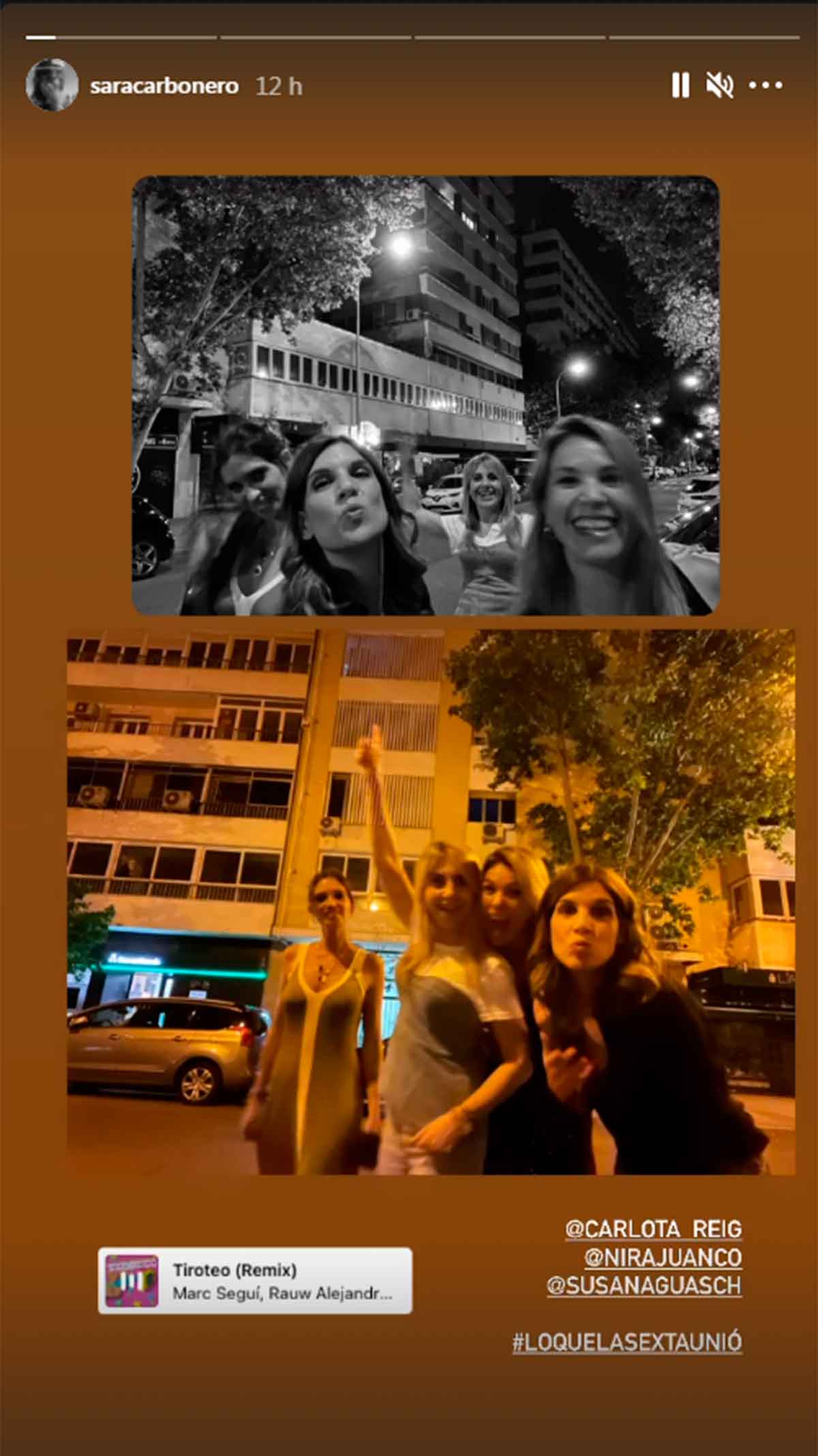 Sara Carbonero, de fiesta con sus amigas por las calles de Madrid
