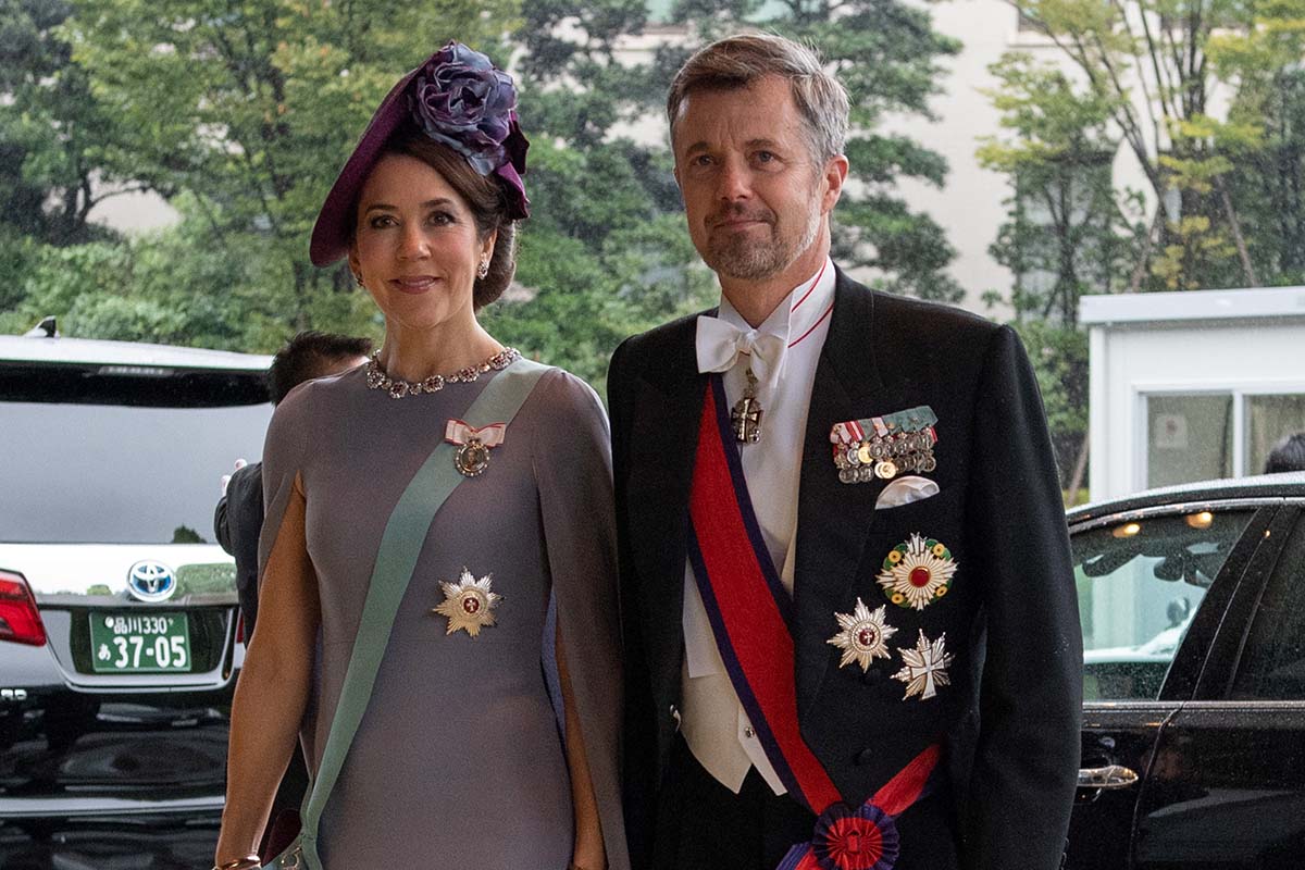 Danish Crown Prince Frederik and Crown Princess Mary arriving to the proclamation ceremony of the enthronement of Japan's Emperor Naruhito at ImperialPalace in Tokyo, Japan, October 22, 2019.