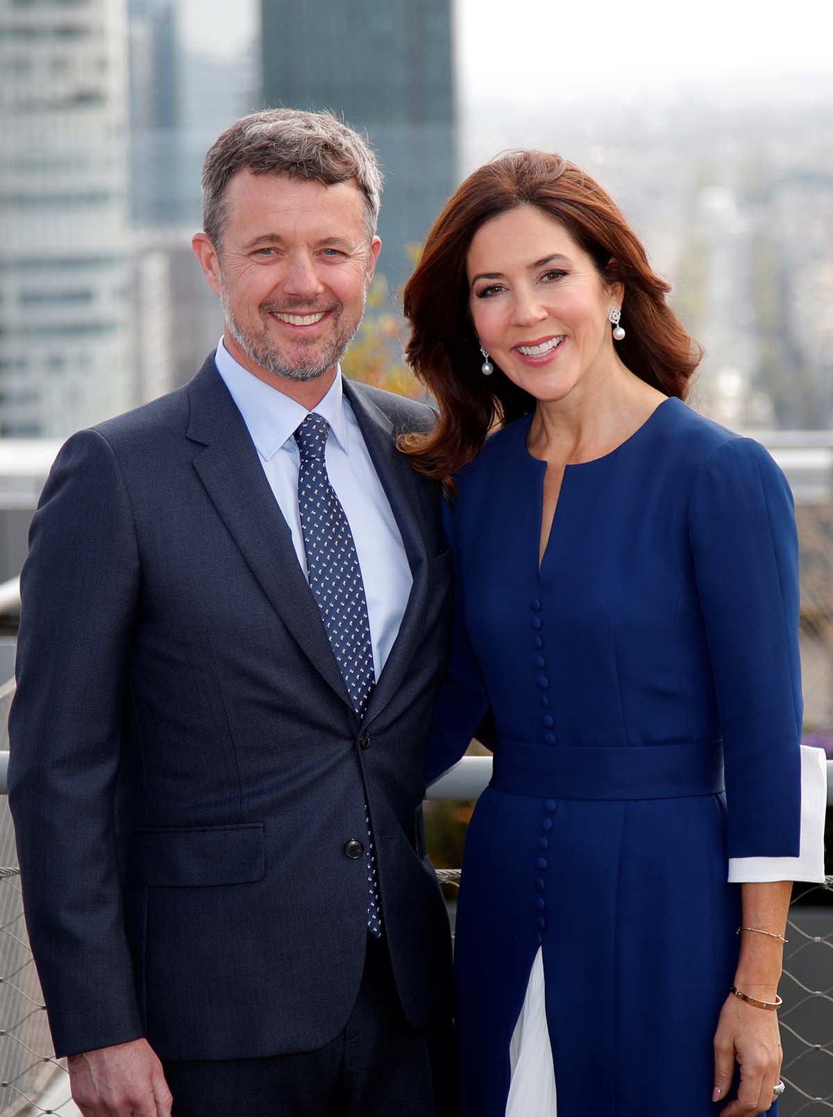 Danish Crown Prince Frederik and Princess Mary in Puteaux, near Paris during a oficial visit to France October 7, 2019.  *** Local Caption *** .