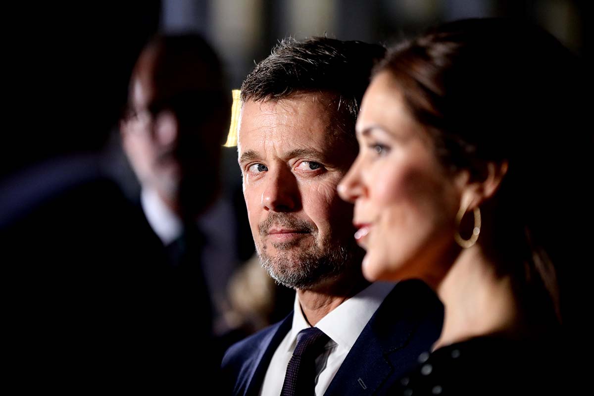 Crown Prince Frederik of Denmark and Crown Princess Mary of Denmark are seen during a reception at "La Grande Arche" following an Architecture conference on the 30th anniversary of "La Grande Arche" on day one of the Royal Visit on October 7th, 2019 in Paris, France.