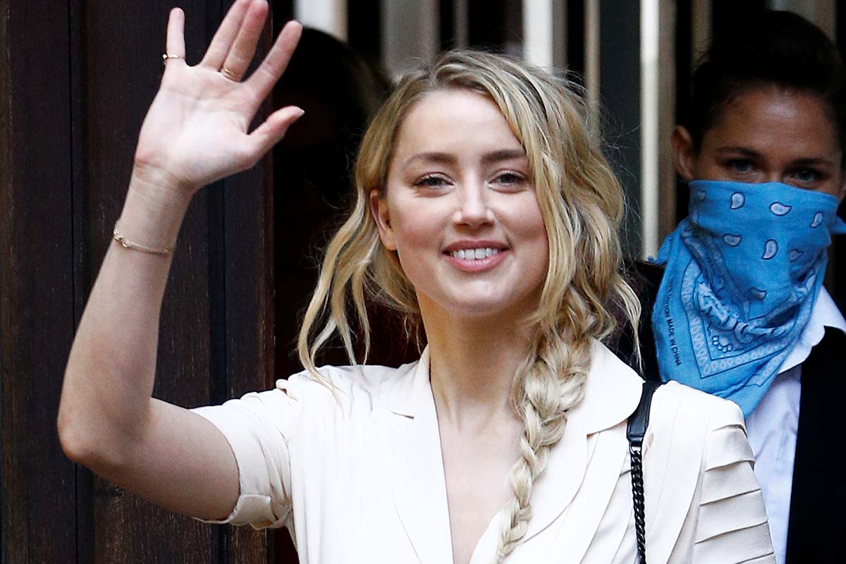 Actress Amber Heard arrives at the High Court in London, Britain July 20, 2020.  *** Local Caption *** .