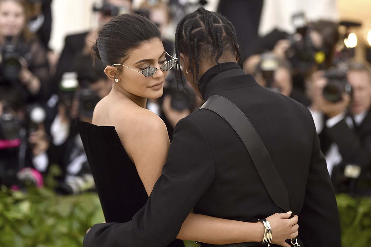 Kylie Jenner and Travis Scott at the Metropolitan Museum of Art Costume Institute Gala (Met Gala) to celebrate the opening of "Heavenly Bodies: Fashion and the Catholic Imagination" in New York, U.S., May 7, 2018