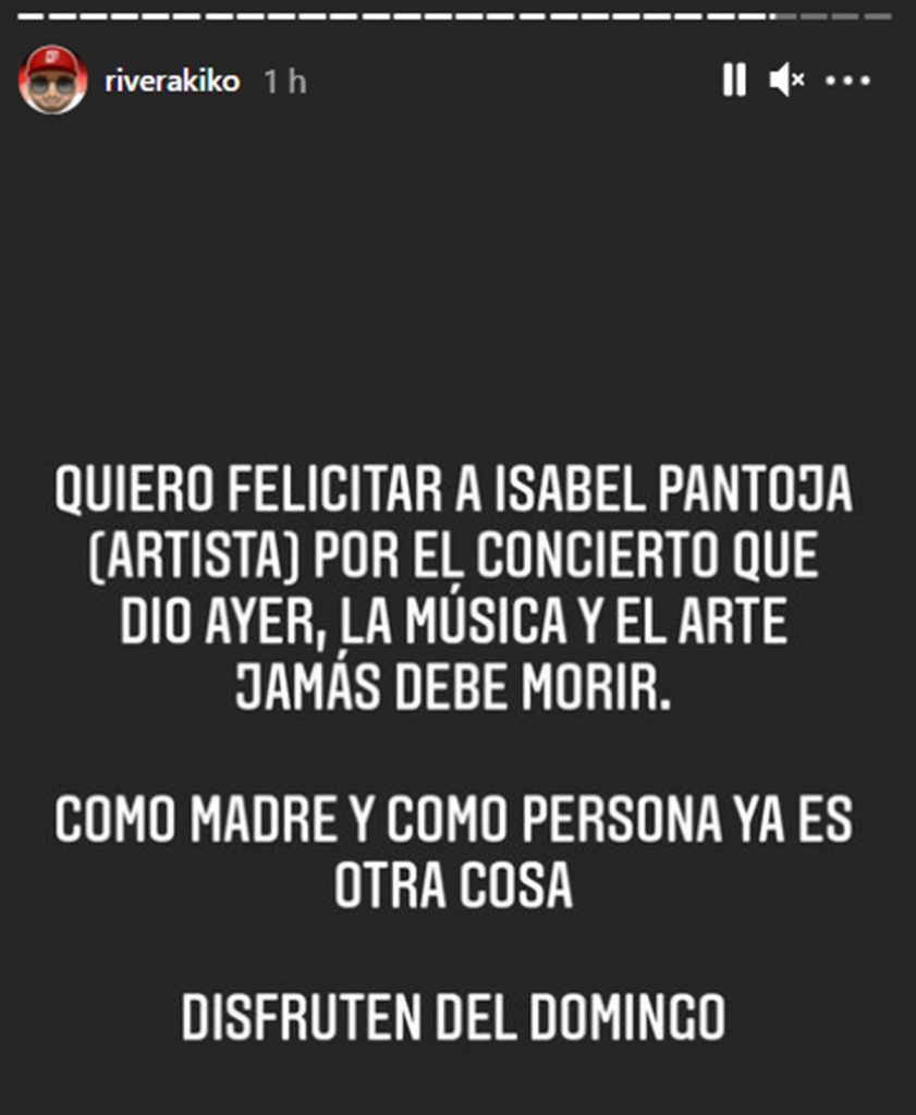 La felicitación con zasca de Kiko Rivera a Isabel Pantoja por su último concierto
