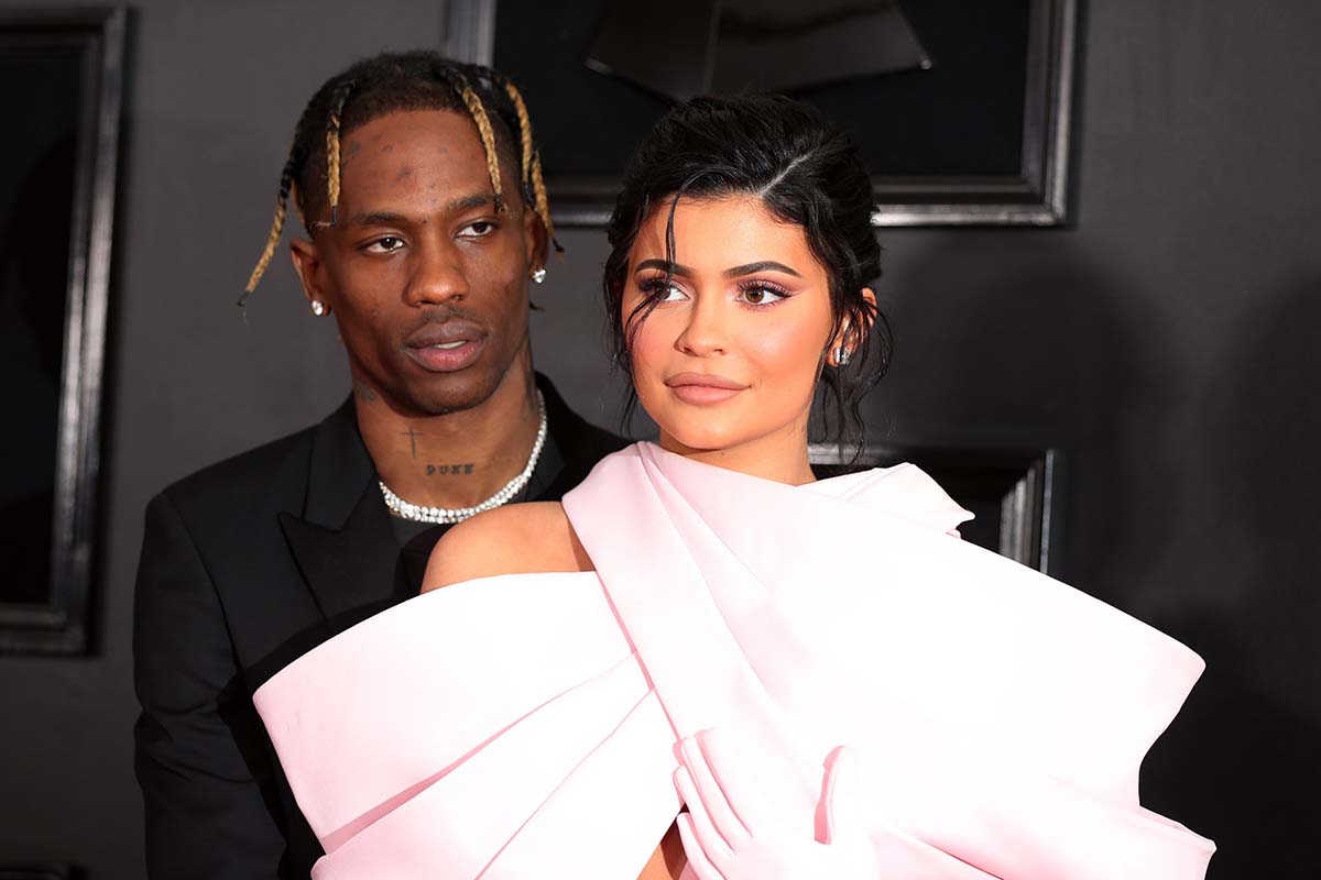 Singer Travis Scott and Kylie Jenner during the 61st annual Grammy Awards held in Los Angeles on February 10, 2019.