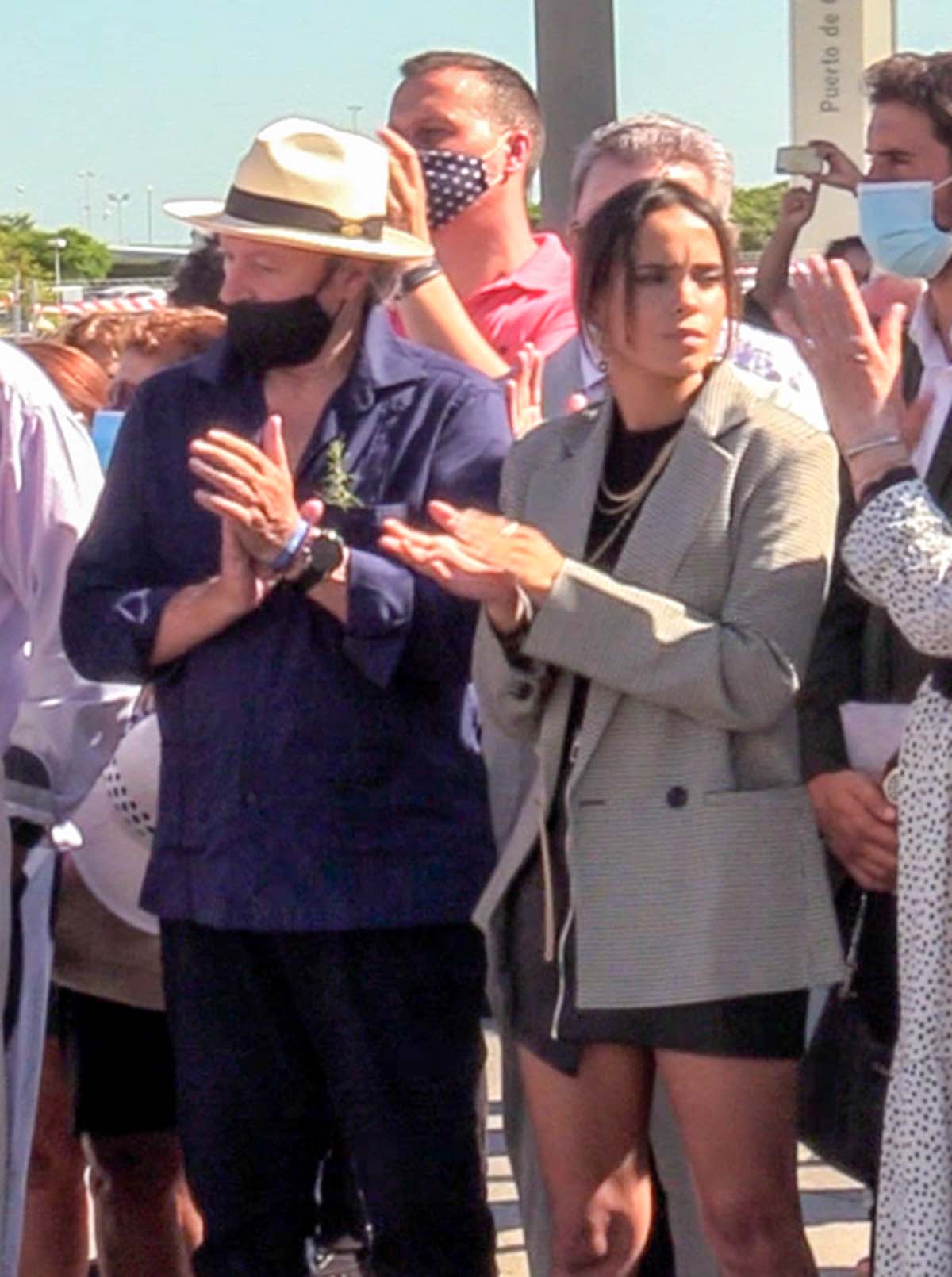 Amador Mohedano y Gloria Camila durante un homaje a Rocio Jurado en Chipiona, 08 Septiembre 2021.