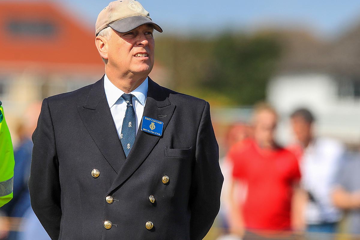 Prince Andrew The Duke of York during day two of the 2019 Walker Cup, Hoylake. *** Local Caption *** .