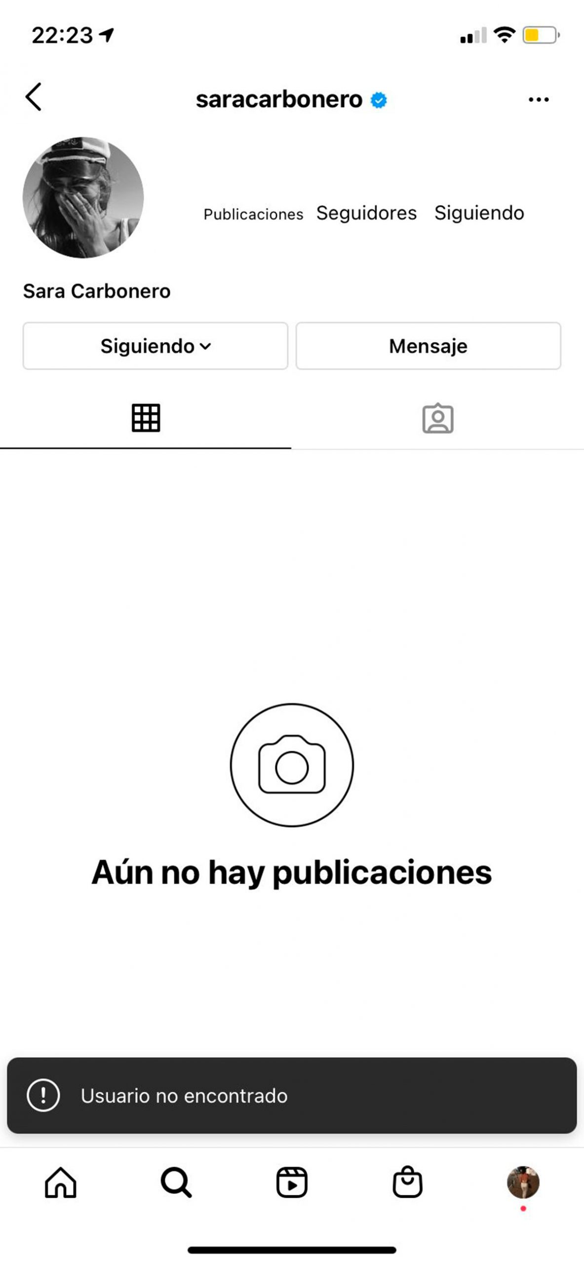 Gran susto para Sara Carbonero: bloquean su cuenta de Instagram