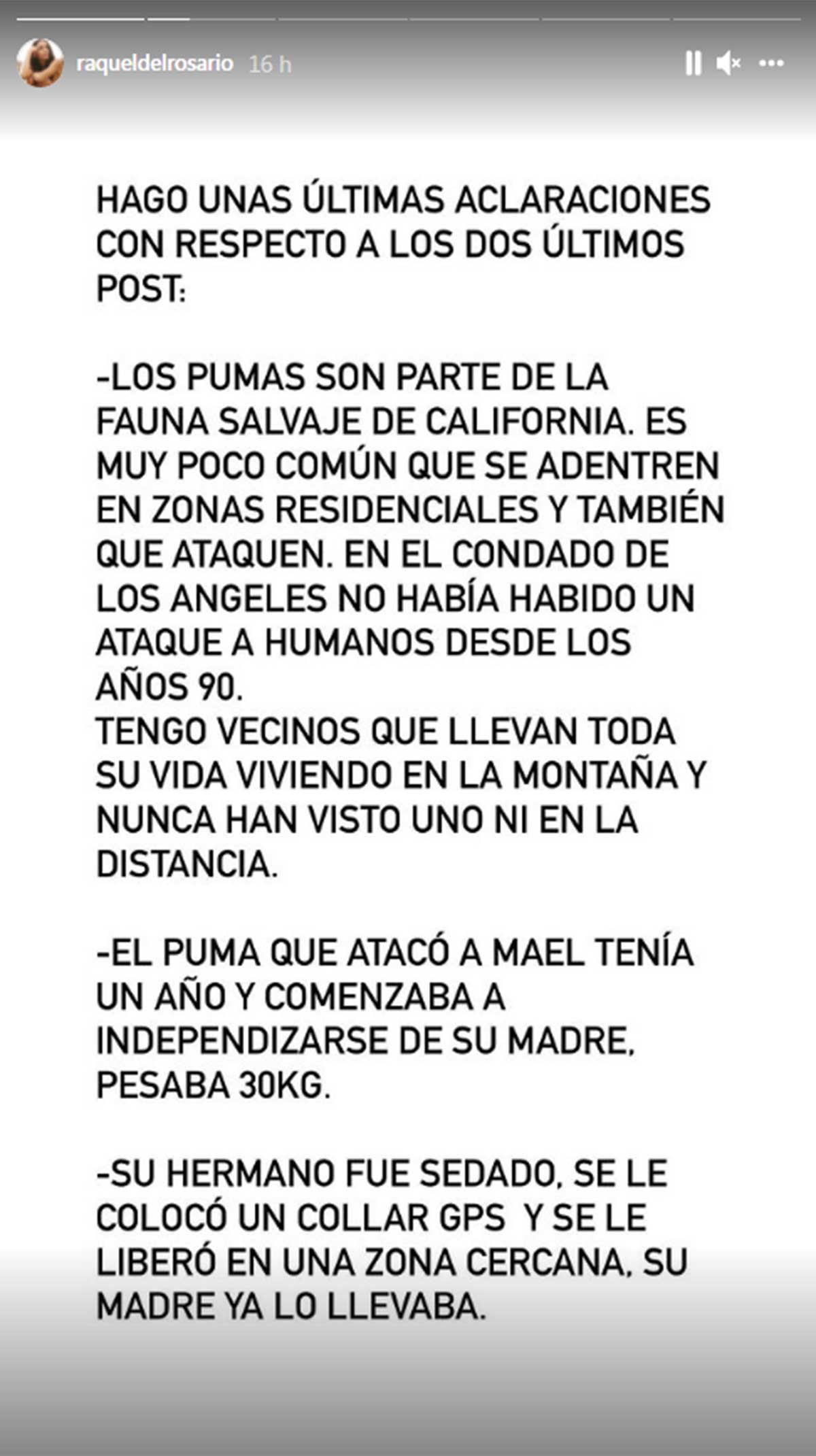 Raquel del Rosario aclara detalles del ataque de puma a su hijo que han provocado controversia
